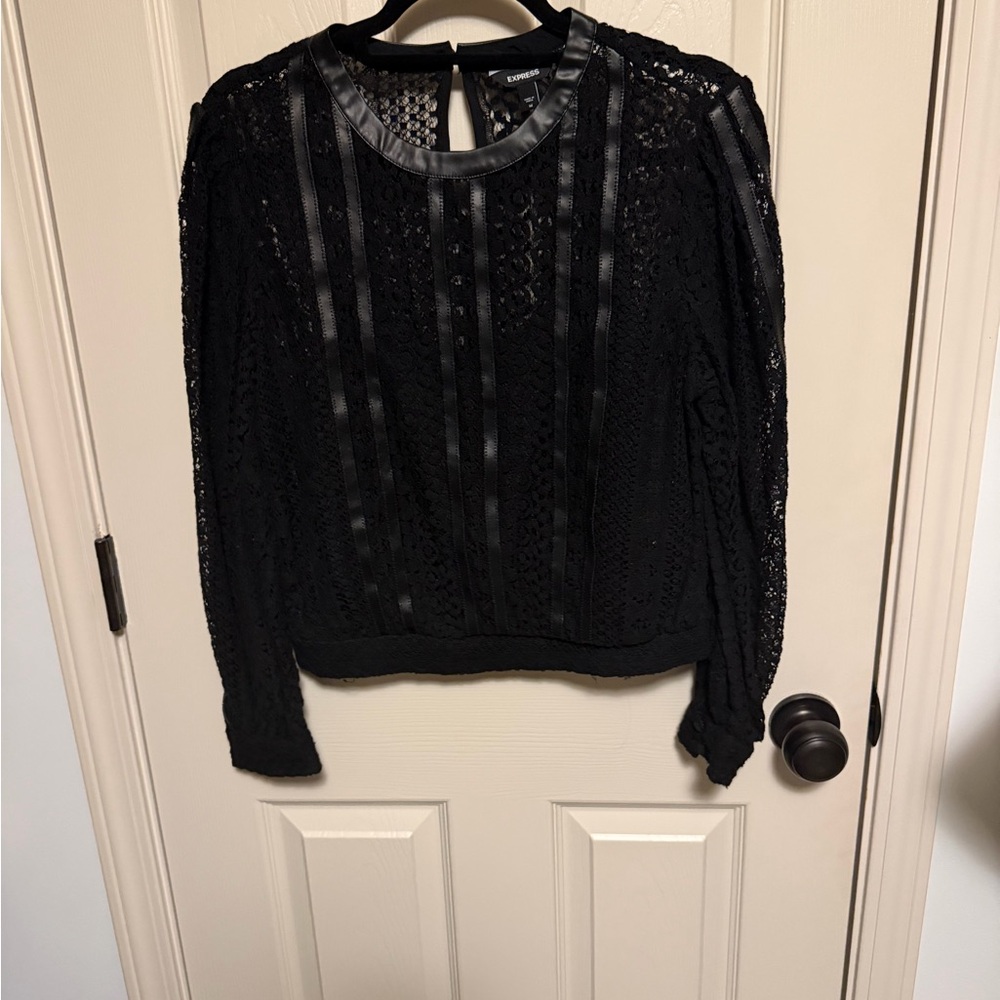Express Black Lace Blouse